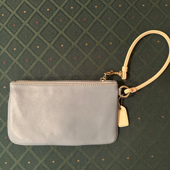 Coach Y2K Soho Mini Blue and White Leather Wristlet - Picture 2 of 2